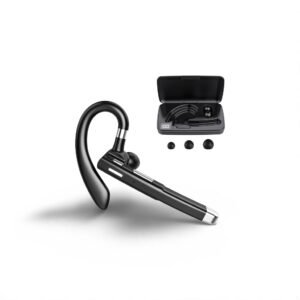 Bluetooth Headset,Wireless Bluetooth Earpiece with 500mAh Charging Case 80 Hours Talking Time，V5.1 Hands-Free Earphones with Built-in Mic for Driving/Office/Business, Compatible with IOS and Android