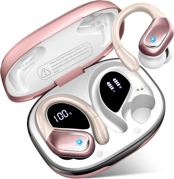 Bluetooth 5.4 Pure Bass Wireless Earphones with Earhook - Image 7