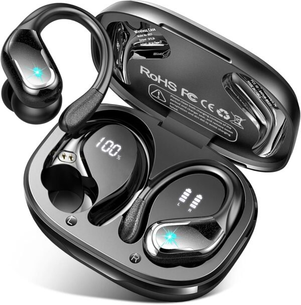 Bluetooth 5.4 Pure Bass Wireless Earphones with Earhook - Image 50