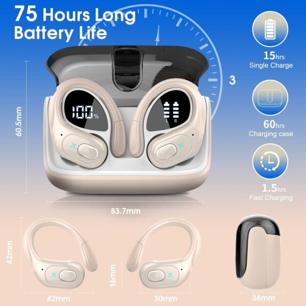 2025 Stereo Deep Bass Over-Ear Headphones with Ear Hook Bluetooth Headphones - Image 58