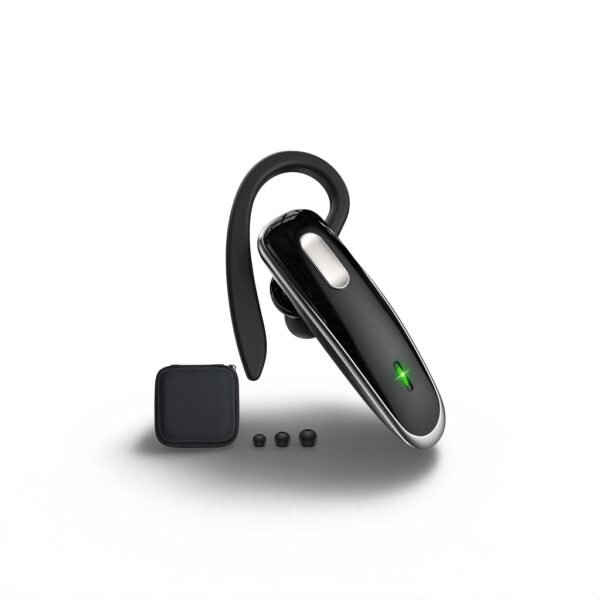 Bluetooth Headset, V5.1 Ultralight Wireless Handsfree Earpiece Cell Phone with Noise Cancellation Microphone for PC Tablet/Laptop Computer, Headphones for Trucker/Driver/Business- Black